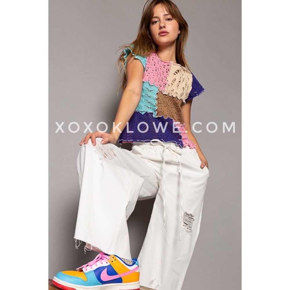 POL Off White Summer Denim Relaxed Fit Wide Leg Palazzo Jeans - Picture 10 of 13